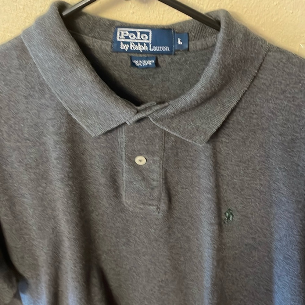 Ralph Lauren Gray Polo Shirt Classic Knit gray men’s large